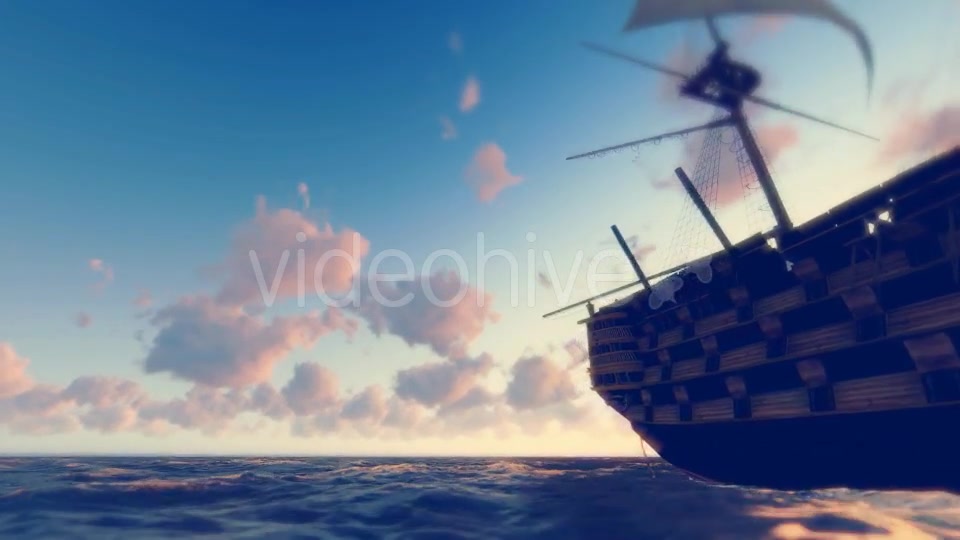 Sailing Galleon Sunset Videohive 16824487 Motion Graphics Image 6