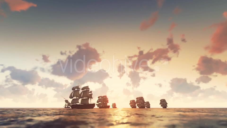 Sailing Galleons Sunset Videohive 16825573 Motion Graphics Image 2