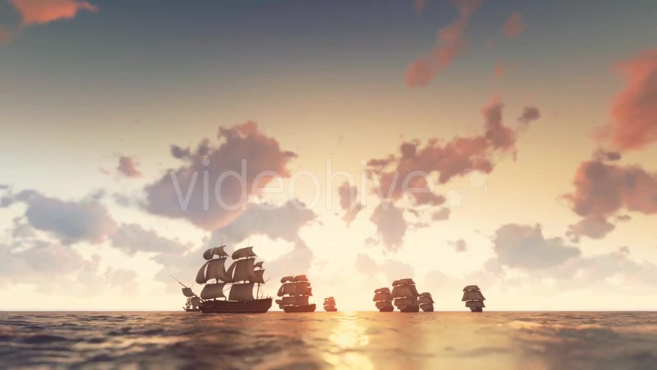 Sailing Galleons Sunset Videohive 16825573 Motion Graphics Image 3