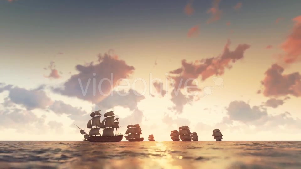 Sailing Galleons Sunset Videohive 16825573 Motion Graphics Image 5
