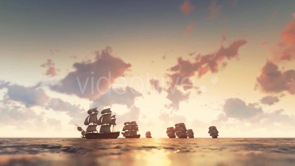 Sailing Galleons Sunset Videohive 16825573 Motion Graphics Image 6