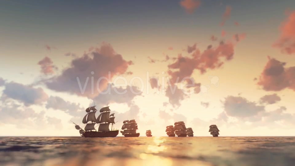 Sailing Galleons Sunset Videohive 16825573 Motion Graphics Image 8