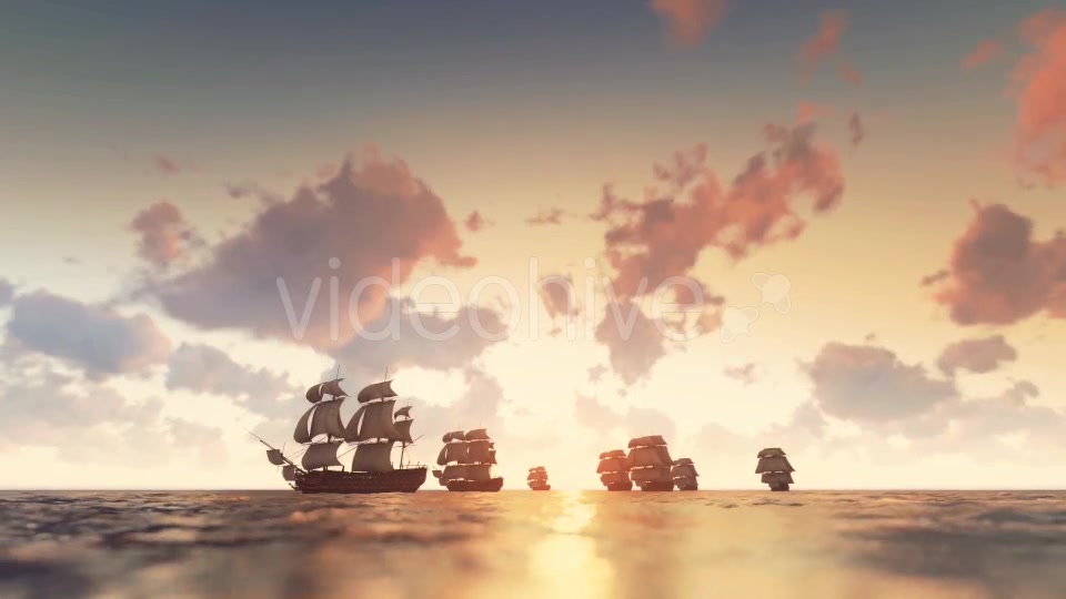 Sailing Galleons Sunset Videohive 16825573 Motion Graphics Image 9