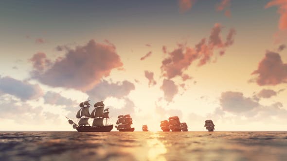 Sailing Galleons Sunset - Download Videohive 16825573