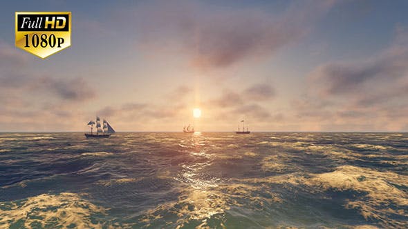 Sailing Ship In An Ocean - Download Videohive 19955859