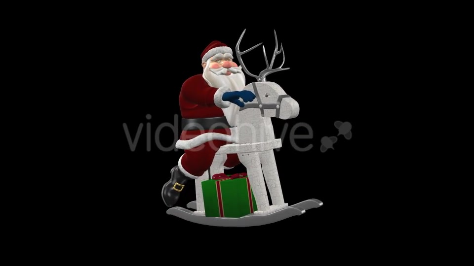 Santa Riding Wooden Reindeer Pack of 3 Videohive 9541742 Motion Graphics Image 3