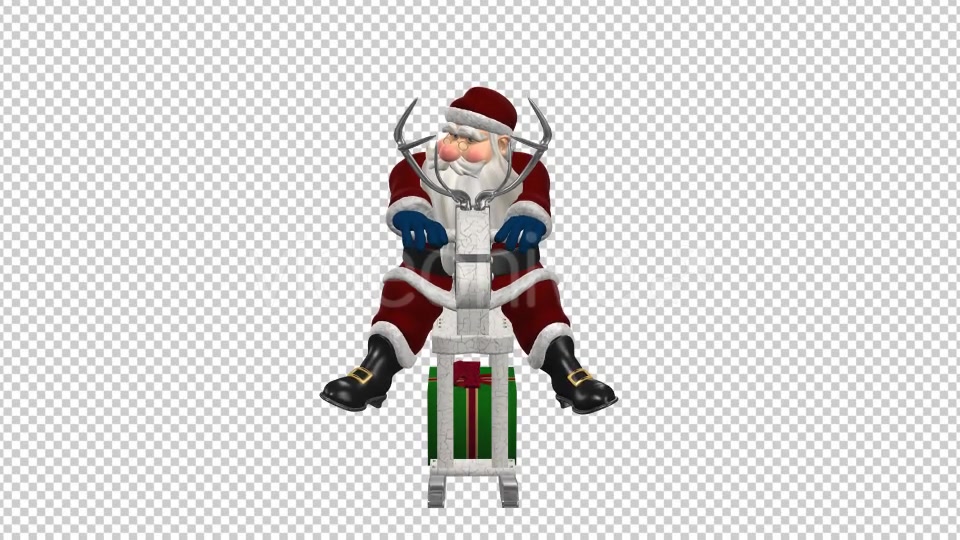 Santa Riding Wooden Reindeer Pack of 3 Videohive 9541742 Motion Graphics Image 6