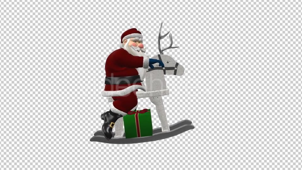 Santa Riding Wooden Reindeer Pack of 3 Videohive 9541742 Motion Graphics Image 9