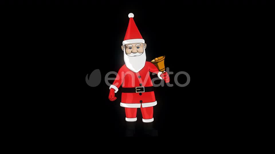 Santa Ringing Christmas Bell With Transparent Background Videohive 22841194 Motion Graphics Image 1