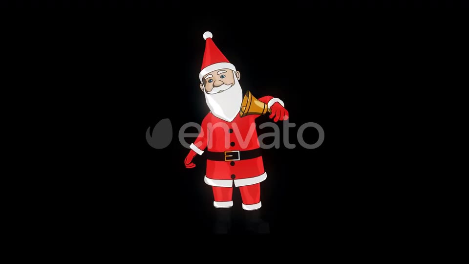 Santa Ringing Christmas Bell With Transparent Background Videohive 22841194 Motion Graphics Image 2