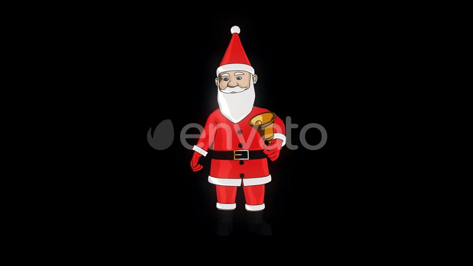 Santa Ringing Christmas Bell With Transparent Background Videohive 22841194 Motion Graphics Image 3