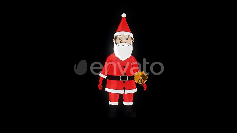 Santa Ringing Christmas Bell With Transparent Background Videohive 22841194 Motion Graphics Image 4