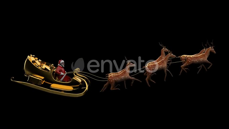 Santa Sleigh With Deers Seamless Loop Videohive 22750557 Motion Graphics Image 2