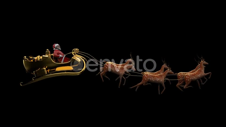 Santa Sleigh With Deers Seamless Loop Videohive 22750557 Motion Graphics Image 3