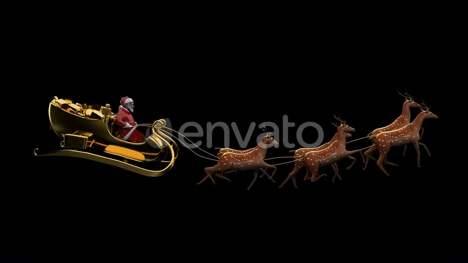 Santa Sleigh With Deers Seamless Loop Videohive 22750557 Motion Graphics Image 5