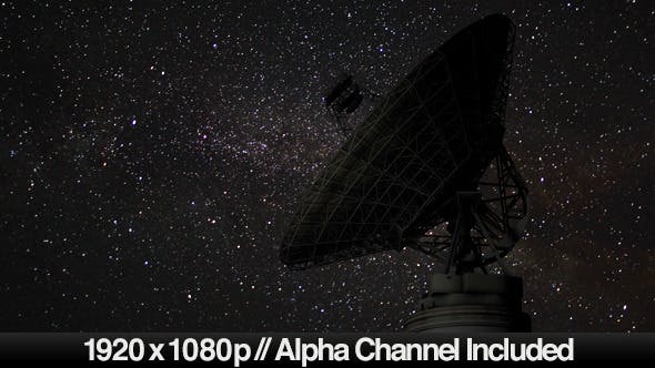 Satellite Dish Time Lapse on Night Sky Stars - 4592857 Download Videohive