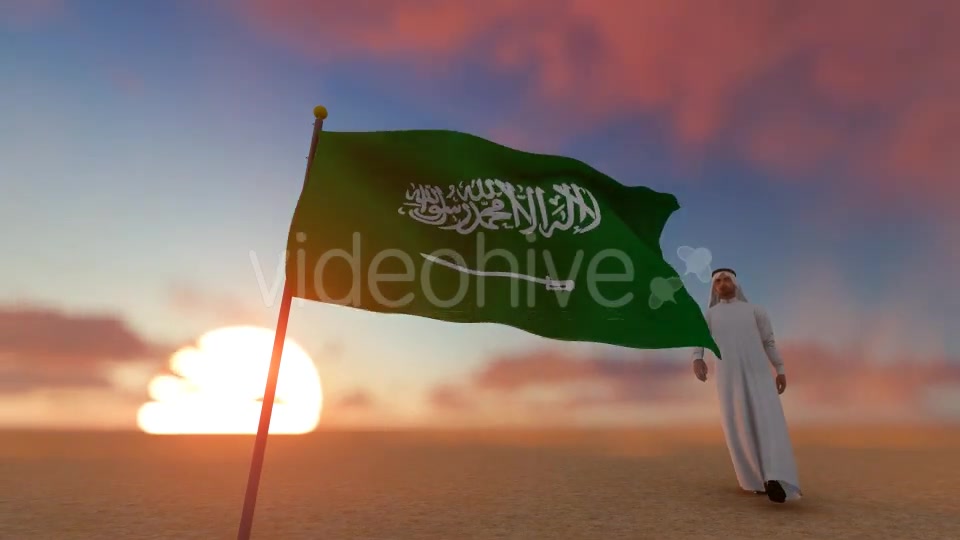 Saudi Arabia Flag and Walking Man Videohive 19501221 Motion Graphics Image 5