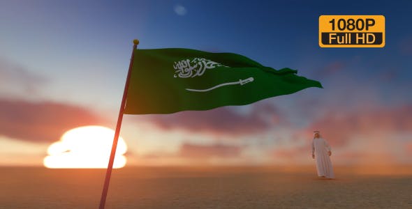 Saudi Arabia Flag and Walking Man - 19501221 Videohive Download