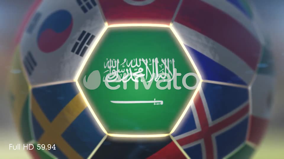 Saudi Arabia Flag on a Soccer Ball Football Fly with Particles Videohive 21862215 Motion Graphics Image 10
