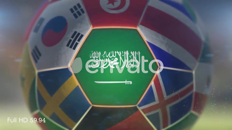 Saudi Arabia Flag on a Soccer Ball Football Fly with Particles Videohive 21862215 Motion Graphics Image 7