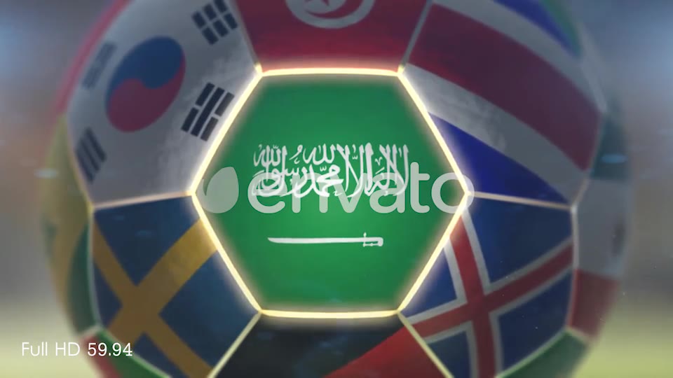 Saudi Arabia Flag on a Soccer Ball Football Fly with Particles Videohive 21862215 Motion Graphics Image 8