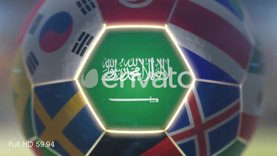 Saudi Arabia Flag on a Soccer Ball Football Fly with Particles Videohive 21862215 Motion Graphics Image 9