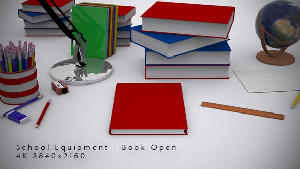 School Equipment Book Open - 13443504 Videohive Download