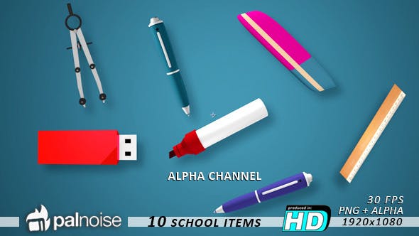 School Stationary Items (11 Pack) - Download 9348895 Videohive