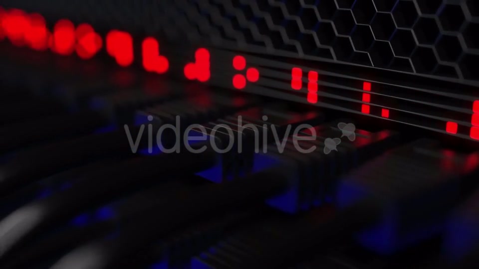 Server Connectors and Flashing Red Lamps Videohive 20286146 Motion Graphics Image 2