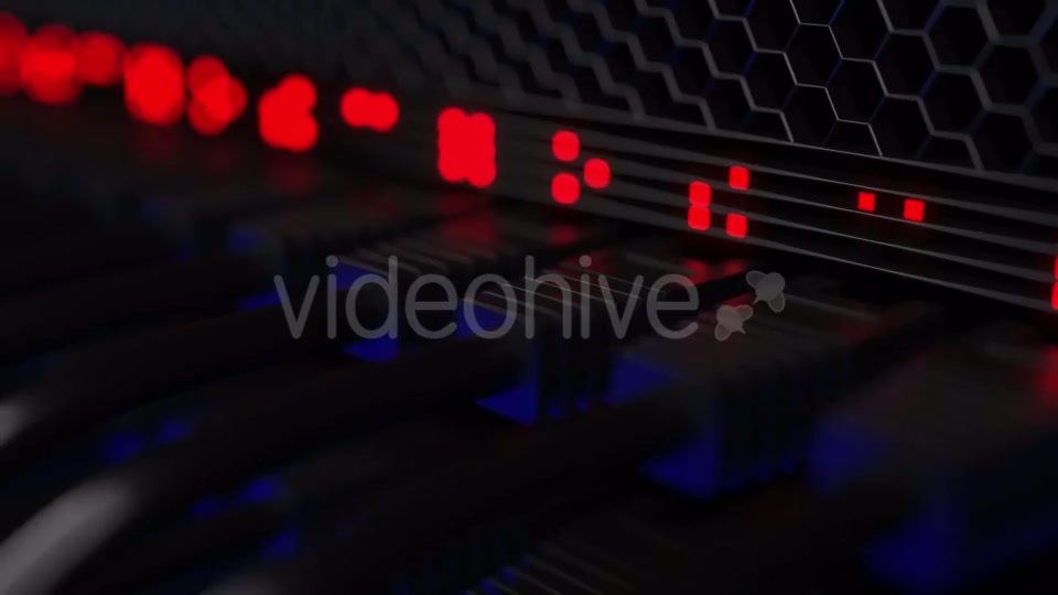 Server Connectors and Flashing Red Lamps Videohive 20286146 Motion Graphics Image 3