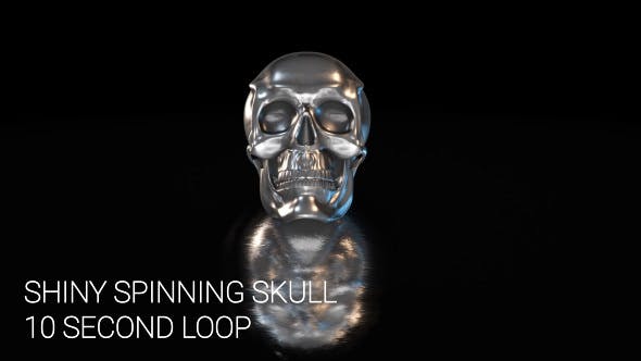 Shiny Skull on Reflective Surface - Videohive Download 14828423