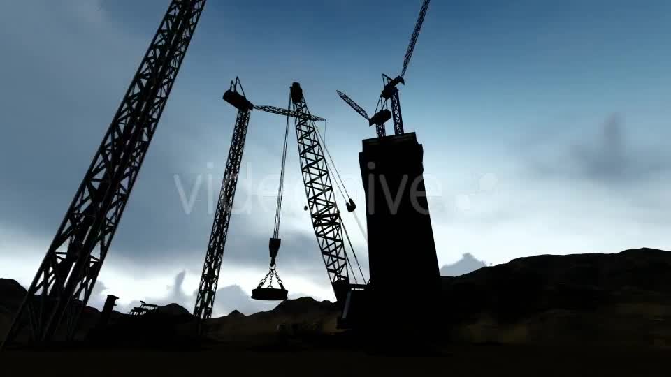 Silhouette Building Construction Zone Videohive 19729764 Motion Graphics Image 1