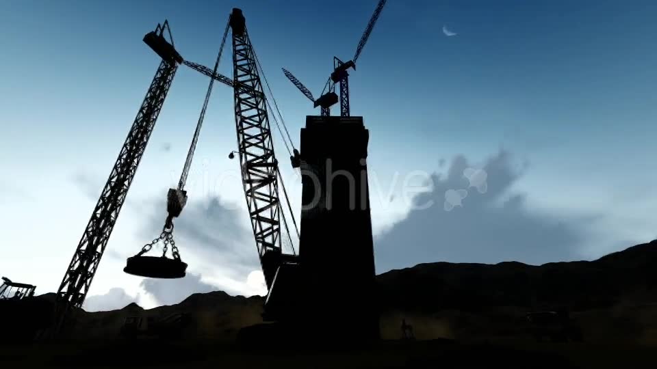 Silhouette Building Construction Zone Videohive 19729764 Motion Graphics Image 2