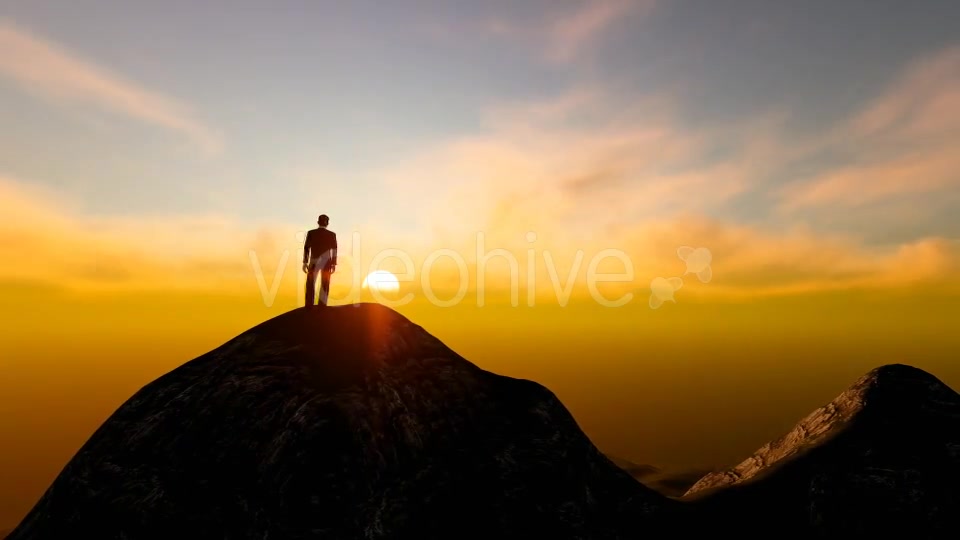 Silhouette Businessman on top of Mountain Videohive 19571134 Motion Graphics Image 5