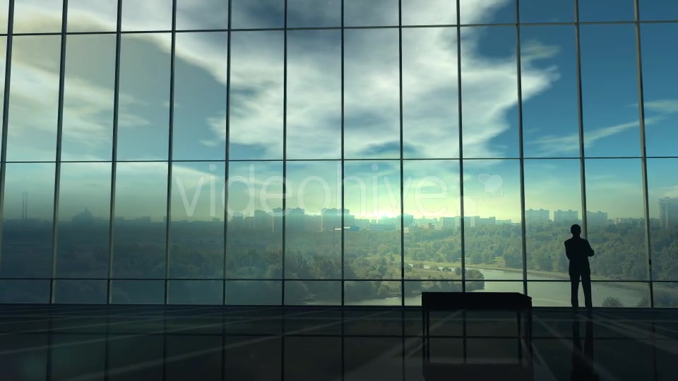 Silhouette Of A Businessman Against The Huge Office Window Videohive 20833522 Motion Graphics Image 4