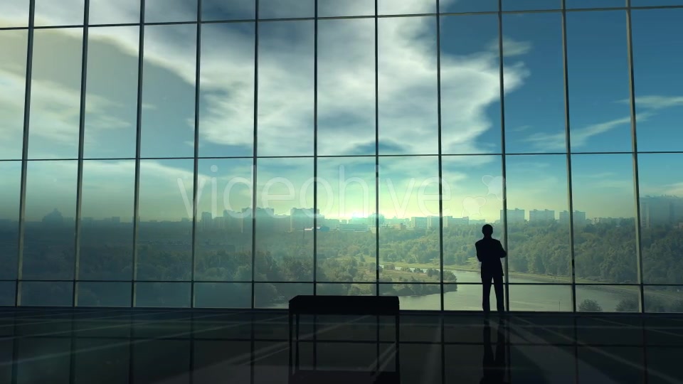 Silhouette Of A Businessman Against The Huge Office Window Videohive 20833522 Motion Graphics Image 6