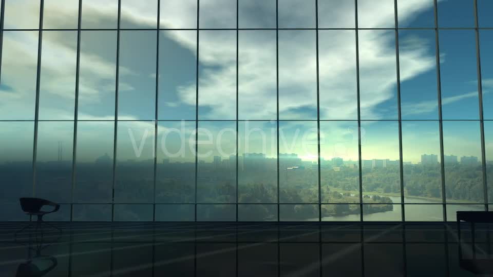 Silhouette Of A Businessman Against The Huge Office Window Videohive 20833488 Motion Graphics Image 1