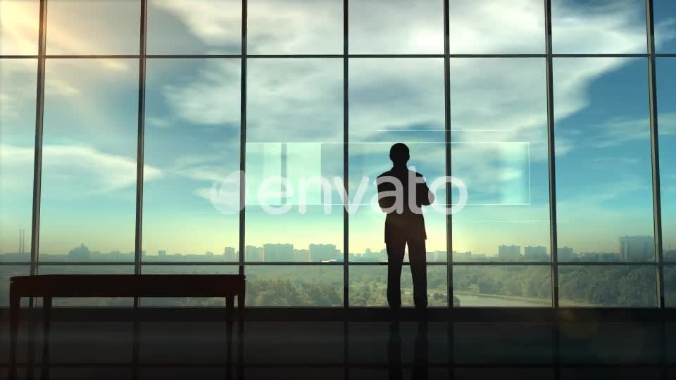 Silhouette Of A Trader In The Office HD Videohive 22808613 Motion Graphics Image 1