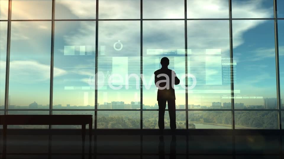 Silhouette Of A Trader In The Office HD Videohive 22808613 Motion Graphics Image 2