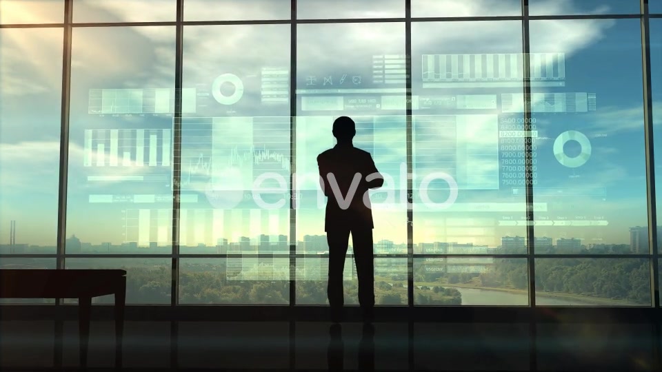 Silhouette Of A Trader In The Office HD Videohive 22808613 Motion Graphics Image 4