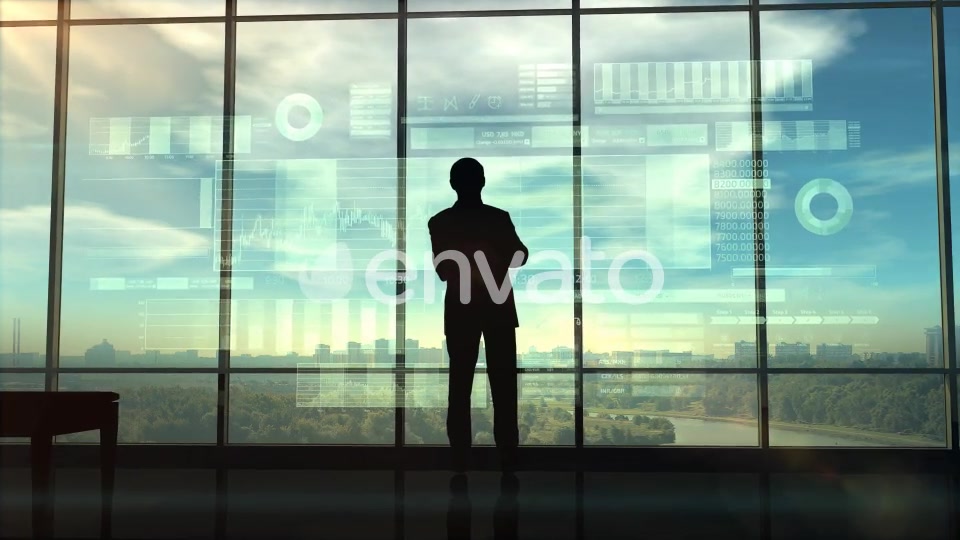 Silhouette Of A Trader In The Office HD Videohive 22808613 Motion Graphics Image 5