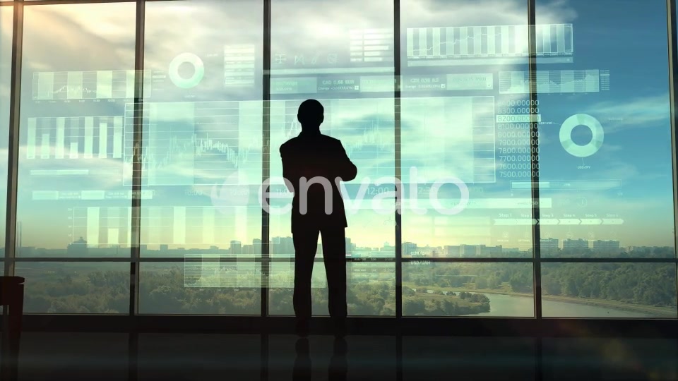 Silhouette Of A Trader In The Office HD Videohive 22808613 Motion Graphics Image 7