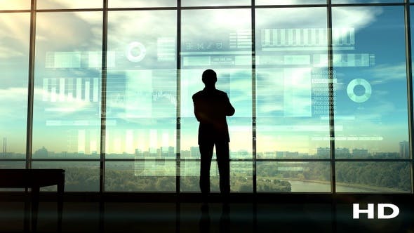 Silhouette Of A Trader In The Office HD - Download 22808613 Videohive