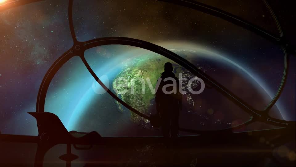 Silhouette Of An Astronaut In A Spaceship Videohive 22454975 Motion Graphics Image 1