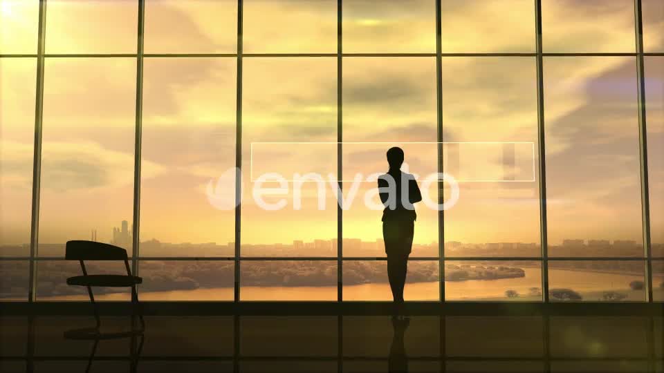 Silhouette Of Business Woman And Stock Exchange Infographics HD Videohive 22811595 Motion Graphics Image 1