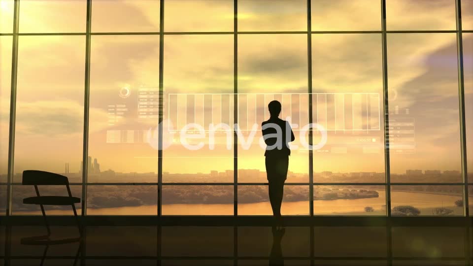 Silhouette Of Business Woman And Stock Exchange Infographics HD Videohive 22811595 Motion Graphics Image 2