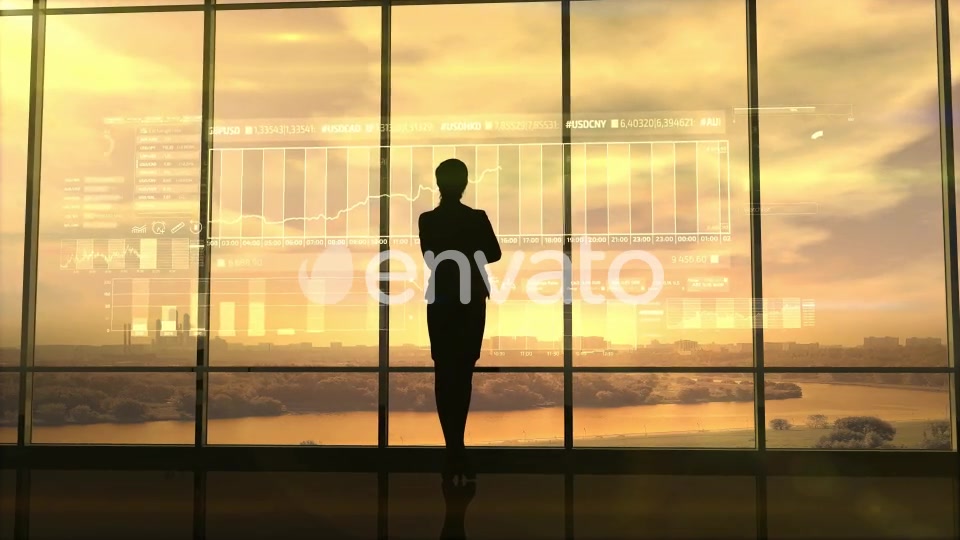 Silhouette Of Business Woman And Stock Exchange Infographics HD Videohive 22811595 Motion Graphics Image 6