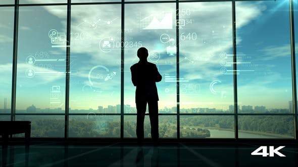 Silhouette Of Man & Corporate Infographics - 20248223 Download Videohive