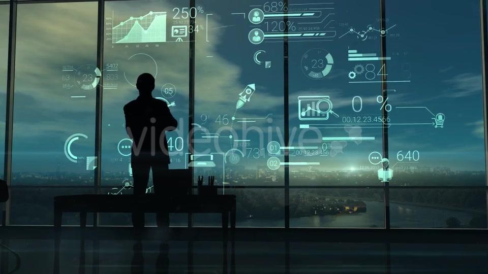 Silhouette Of The Man In The Office And Corporate Infographics Videohive 20833250 Motion Graphics Image 7