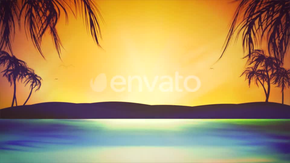Silhouette of Tropical Island at Sunset Videohive 22514043 Motion Graphics Image 1